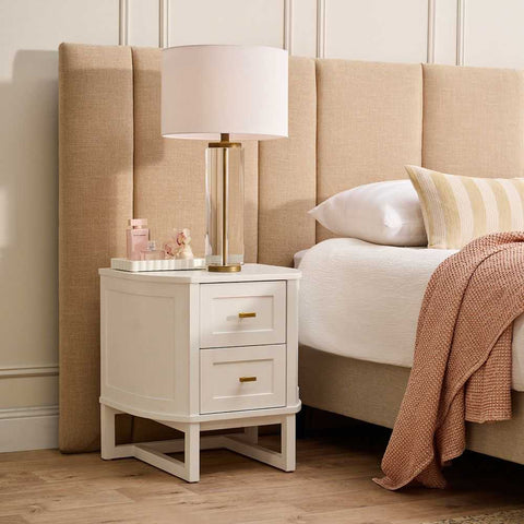 Theodore 55x60cm Bedside Table - White