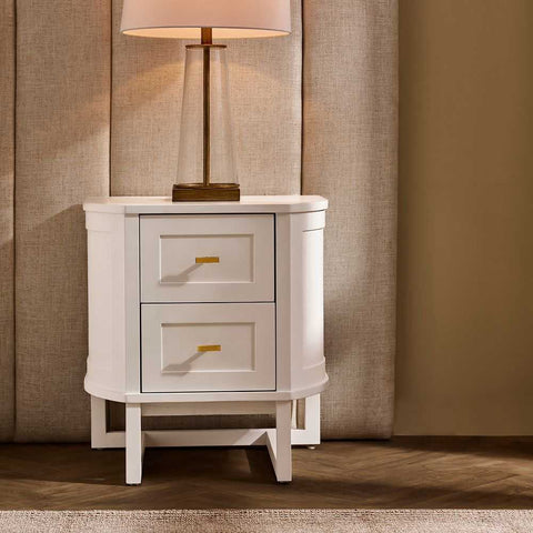 Theodore 55x60cm Bedside Table - White