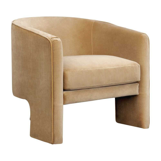 Kylie Arm Chair - Ochre Velvet - - Eleganté
