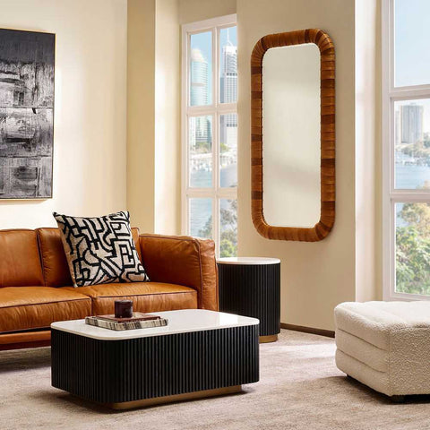 Sienna 76x150cm Leather Wall Mirror