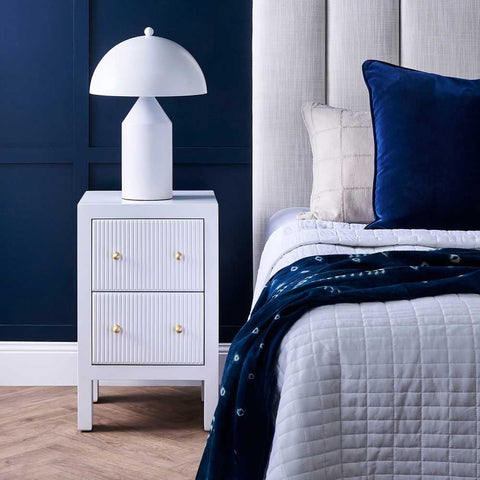 Ariana 40x65cm Bedside Table - White