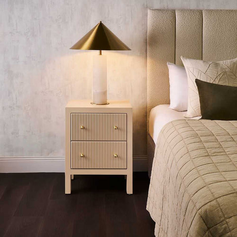 Ariana 50x65cm Bedside Table - Beige