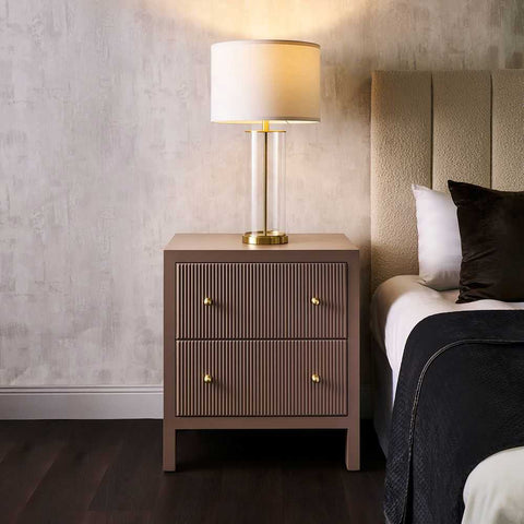 Ariana 67x76cm Bedside Table - Taupe