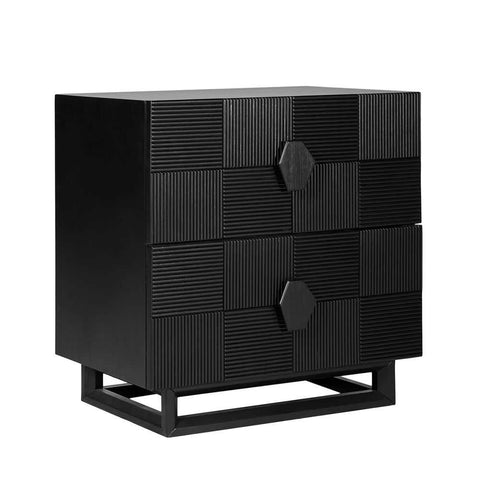 Alton 65x65cm Bedside Table - Black