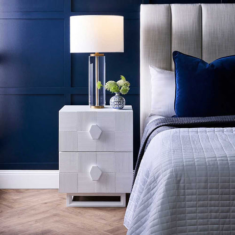 Alton 50x65cm Bedside Table - White