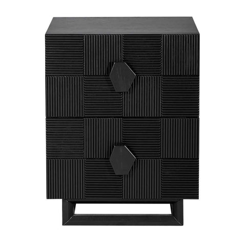 Alton 50x65cm Bedside Table - Black