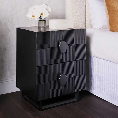 Alton 50x65cm Bedside Table - Black