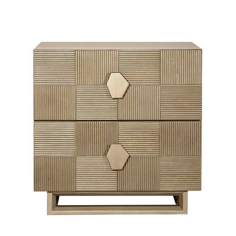 Alton 65x65cm Bedside Table - Antique Gold