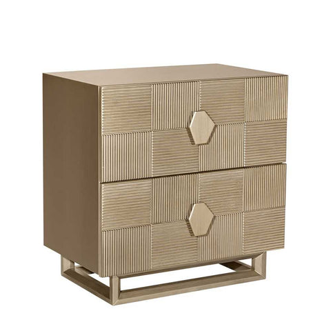 Alton 65x65cm Bedside Table - Antique Gold