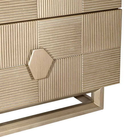 Alton 65x65cm Bedside Table - Antique Gold