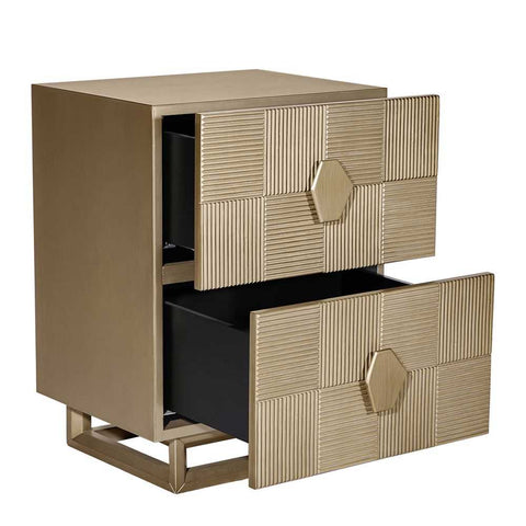 Alton 50x65cm Bedside Table - Antique Gold