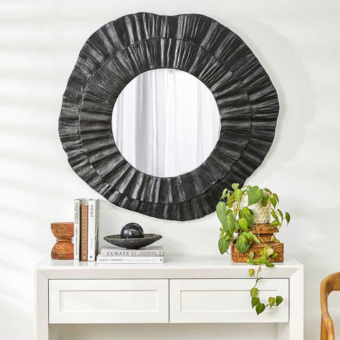Corfu 108x102cm Wall Mirror - Black