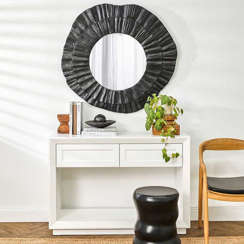 Corfu 108x102cm Wall Mirror - Black