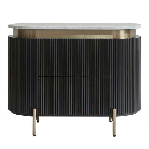 Demarco 76x60cm Bedside Table - Black