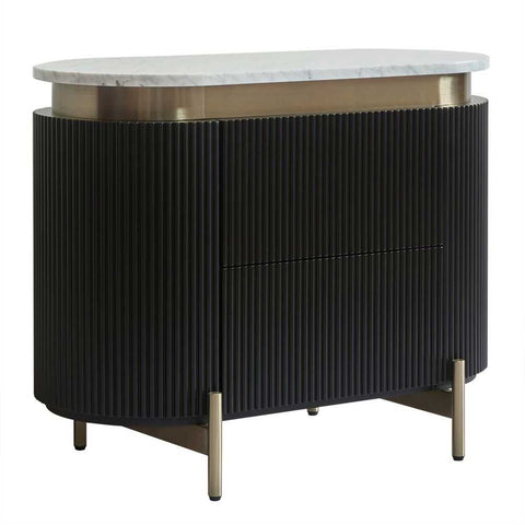 Demarco 76x60cm Bedside Table - Black