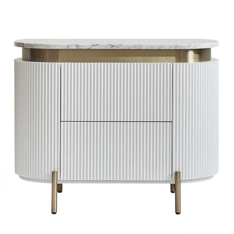 Demarco 76x60cm Bedside Table - White