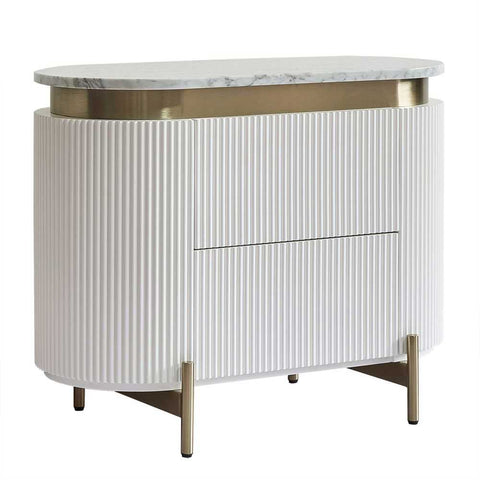 Demarco 76x60cm Bedside Table - White