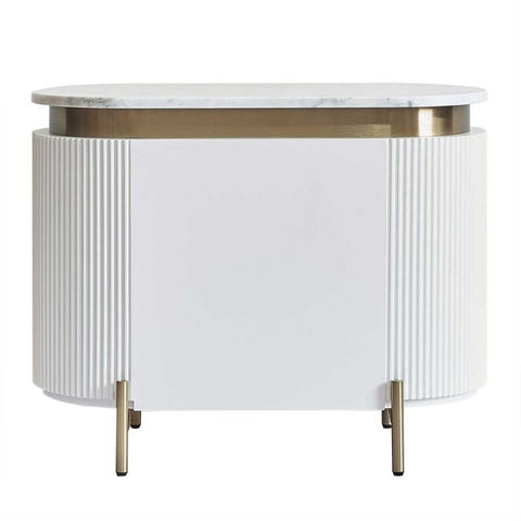 Demarco 76x60cm Bedside Table - White