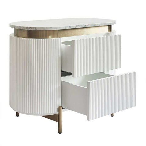 Demarco 76x60cm Bedside Table - White