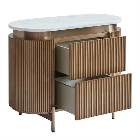 Demarco 76x60cm Bedside Table - Antique Gold