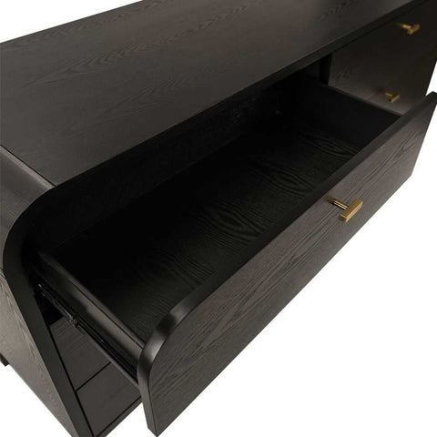 Chisholm 160cm 6 Drawer Chest - Black