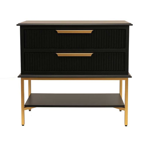 Aimee 76x70cm Bedside Table - Black