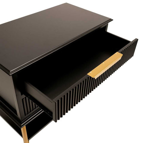 Aimee 76x70cm Bedside Table - Black