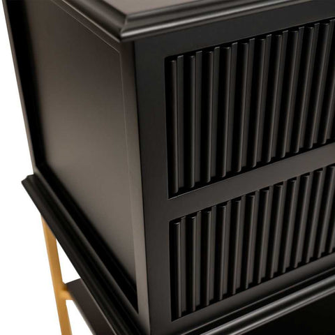 Aimee 76x70cm Bedside Table - Black