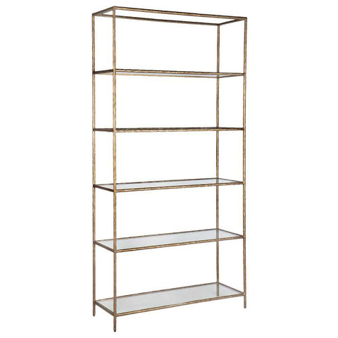Heston 100x200cm Shelving Unit - Brass