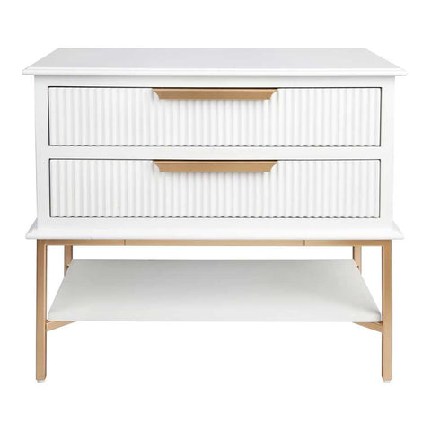 Aimee 76x70cm Bedside Table - White