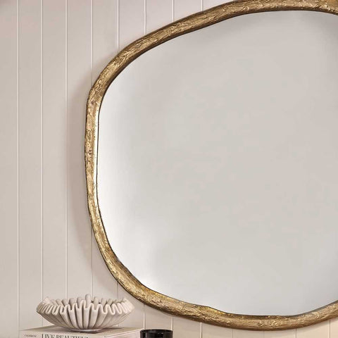 Tasman 118x100cm Wall Mirror - Gold Leaf
