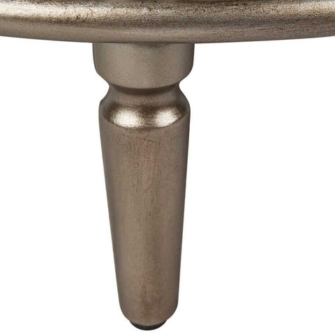 Arielle 55x66cm Oval Bedside Table - Antique Gold