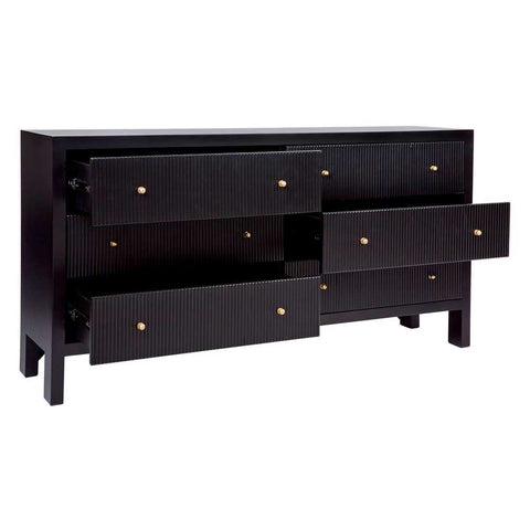 Ariana 160cm 6 Drawer Chest - Black