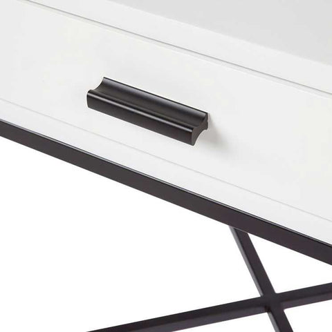 Nessa 45x60cm 1 Drawer Bedside Table - White/Black