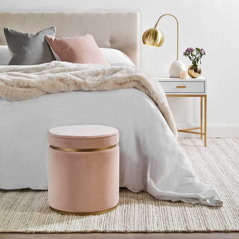 Nessa 45x60cm 1 Drawer Bedside Table -White/Gold