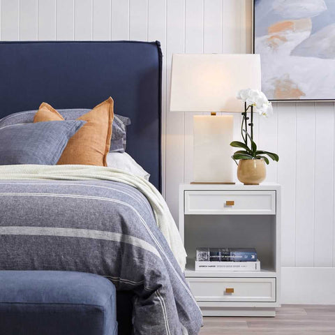 Logan 50x65cm Bedside Table - White