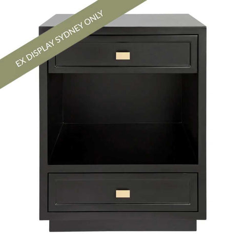 Logan 50x65cm Bedside Table - Small Black - OUTLET NSW