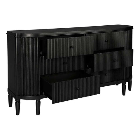 Arielle 160cm 6 Drawer Chest - Black