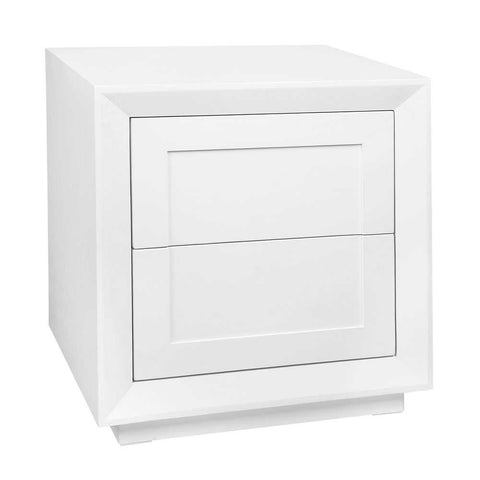 Balmain 60x65cm Tall Bedside Table - White