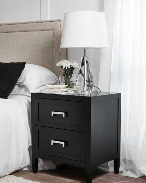 Soloman 50x65cm Bedside Table - Black