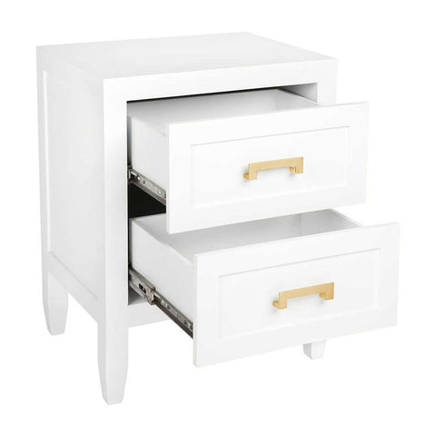 Soloman 50x65cm Bedside Table - White