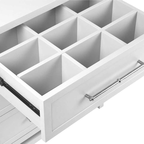 Pearl 60x66cm Bedside Table - Large White - OUTLET NSW
