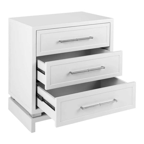 Pearl 60x66cm Bedside Table - Large White - OUTLET NSW