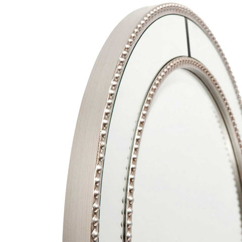 Zeta 60x60cm Round Wall Mirror - Antique Silver