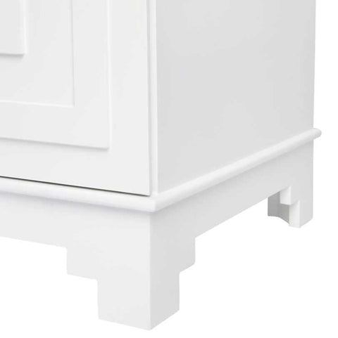 Greek Key 70x69cm Bedside Table - White
