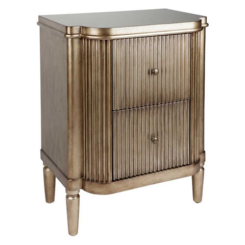 Arielle 60x77cm Bedside Table - Antique Gold