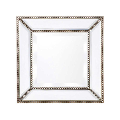 Zeta 38x38cm Wall Mirror - Antique Silver