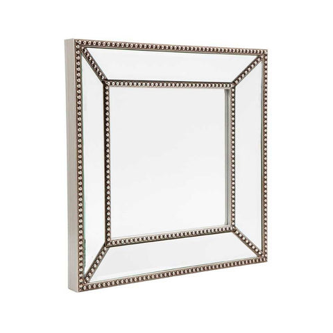 Zeta 38x38cm Wall Mirror - Antique Silver