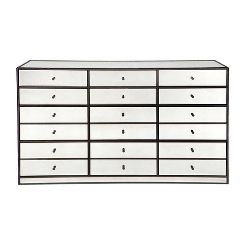 Brentwood 150cm 12 Drawer Mirrored Chest - OUTLET NSW