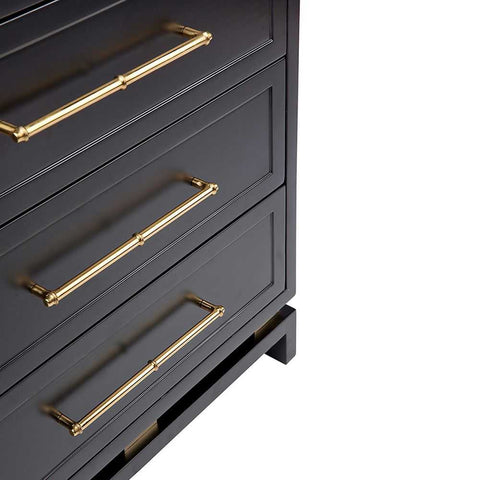 Pearl 60x66cm Bedside Table - Black